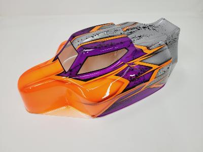 UK-BODIE S15 ORANGE/VIOLET METAL/GRIS ALU PEINTE  pour TEKNO NB48/EB48 2.X - J-CONCEPTS