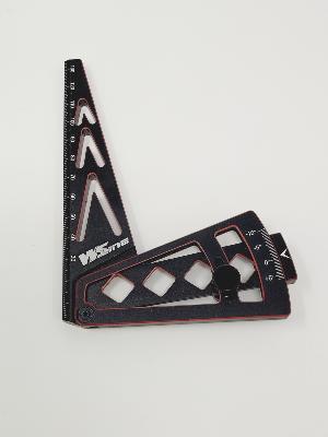 UK-Camber bracket -10°/+5° Aluminum Red and Black- WS-LINE