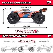 UK-KRATON 4X4 6S BLX BRUSHLESS V6 SPEED TRUCK RTR (Blue/Red) ARRMA