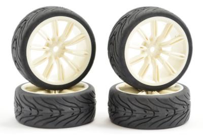 UK-1/10 Street/Tread tyre 20sp white wheel (4) FASTRAX RC