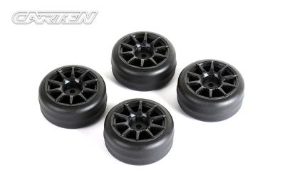 UK-M-Drift Tires+Wheels 10 Spoke Black +1mm (4PCS) CARTEN