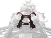 UK-Black Hard Coated 7075-T6 Alum.Front Shock Tower With Removable Spacer Insert Stand ( For Mugen MBX8R/8R ECO ) T-WORK'S