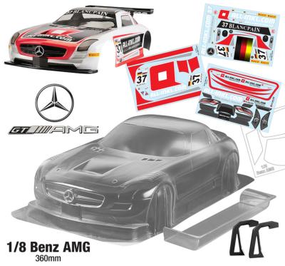 UK-Bodie 1/8e Mercedes AMG  "Blancpain" with wing (unpainted) TEAM-C