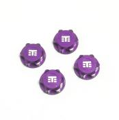 UK-Wheel Nuts (T Logo, 17mm, serrated, PURPLE ano, M12x1.0, 4pcs) TEKNO-RC