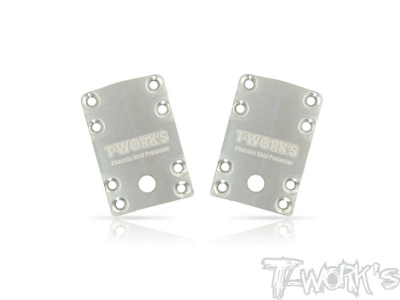 UK-Stainless Steel Rear Chassis Skid Protector ( Team Associated RC10 B74 ) 2pcs. T-WORK'S