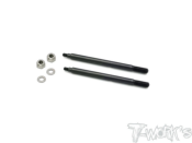 UK-DLC coated Front Shock Shaft 57.9mm ( Agama A319 ) 2pcs. T-WORK'S