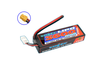 UK-3600mah Hardcase 3s 11.1v 40c Lipo Stick Low Pro (2s Size) prise XT60 VOLTZ