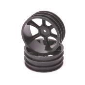 UK-JC 6 Spoke 2.2 4WD Front Black Wheel CAT 2K pr (2) CORE RC