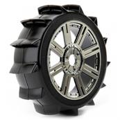 UK-1/8 PADDLE MOUNTED ON 8-SPOKE BLACK CHROME (PR) FASTRAX