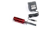 UK-ALUMINIUM METERED GLOW STARTER With 2100mah Battery & CHARGER (Euro 2-pin Plug) FASTRAX