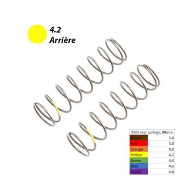 UK-Ressorts 16mm arrières EVO 4.2 jaunes (2) 8B 4.0 LOSI