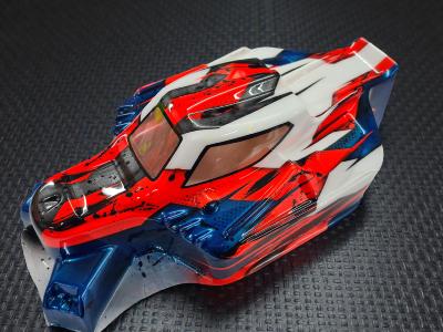 UK-Body "ARYA" Red/Blue/Gun Metal/White Universel WS-LINE