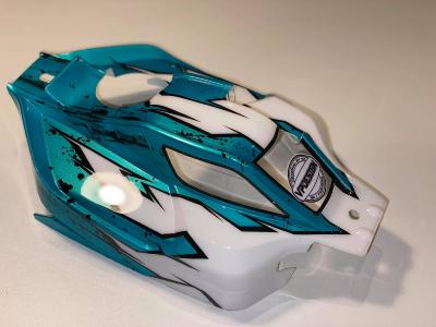 UK-Vision body paint (Emerald/White) 1/8 buggy for S35-4 Sworkz Nitro BITTYDESIGN