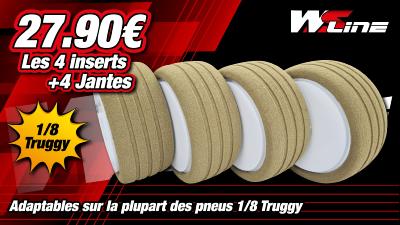 UK-1/8 Scale Truggy Wheel & Insert Set (Set of 4) WS-LINE