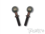 UK-Alum. Pillow Ball With Spring Steel Shaft ( For Team Associated RC8 B3/B3.2/T3.2/T3.2E ) 2pcs. T-WORK'S