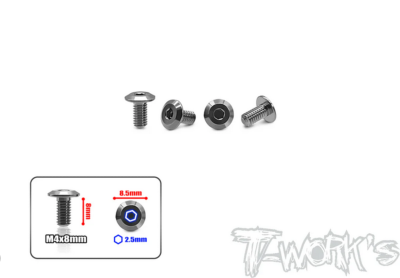 UK-64 Titanium Engine Mount Screw 4x8mm( For Mayako MX8 ) 4pcs. T-WORK'S