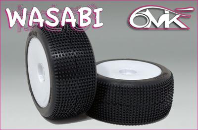 UK-Tyre WASABI rear 4x4 glued on white rims - PURPLE (2) 6-MIK