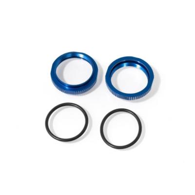 UK-Shock Adjustment Collars (short, aluminum, BLUE ano, 2pcs) TEKKNO RC