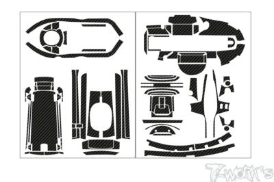 UK-3D Black Graphite Radio Skin Sticker ( For Futaba T6PV ) T-WORK'S