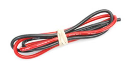 UK-SILICONE WIRE 12G - RED/BLACK 2X50CM CORE-RC