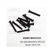 UK-Button Head Screws M3x20 Steel 10.9 (10) DONUTS RACING