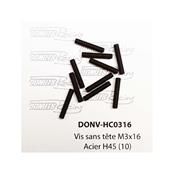 UK-Flat Point Screws M3x16 Steel (10) DONUTS RACING
