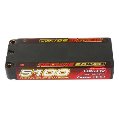 UK-Lipo REDLINE 2.0 Mid Size 2S HV 7.6V 140C 5100 mAh GENS ACE