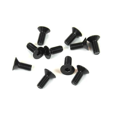 UK-M4x10mm Flat Head Screws (black, 10pcs) TEKNO-RC