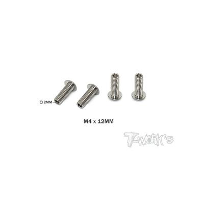 UK-64 Titanium Down Stop Screws 4pcs 4x12mm T-WORK'S