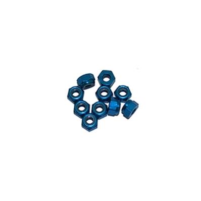 UK-3 mm. ALU. NYLON NUT BLUE (10pcs) ULTIMATE RACING