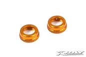 UK-T4 Alu Shock Cap Nut with Vent Hole - Orange (2) X-RAY