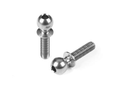 UK-Hard steel ball end 5.4mm with 10mm thread nickel coated (2) X-RAY