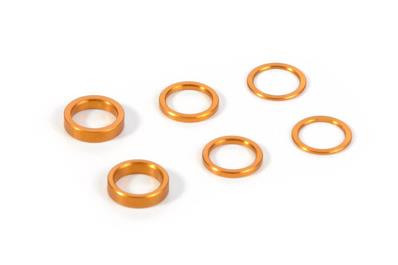 UK-Set of Alu Shims (0.5mm, 1.0mm, 2.0mm) - Orange X-RAY