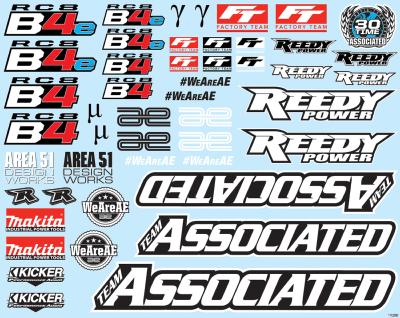 UK-RC8B4 Decal Sheet TEAM-ASSOCIATED