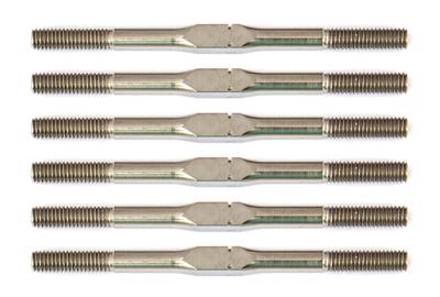 UK-RC10B6.1 FT Titanium Turnbuckle Set, M3x48 mm/1.875 in, silver TEAM-ASSOCIATED