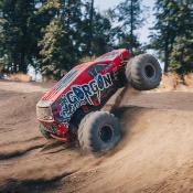 UK-1/10 GORGON 4X2 MEGA 550 Brushed Monster Truck RTR with Battery & Charger, Red ARRMA