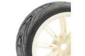 UK-1/10 Street/Tread tyre 20sp white wheel (4) FASTRAX RC