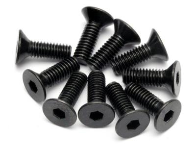 UK-FLAT HEAD SCREW M4x12mm (HEX SOCKET/10pcs) HB RACING
