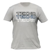 UK-LIGHT GRAY T-SHIRT - TRIPLE LOGO PATTERN TEKNO-RC