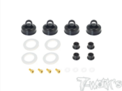UK-Black Hard Coated 7075-T6 Alum Aeration Shock Cap ( For Kyosho MP10/ MP9 TKI3/TKI4 /MP9E/ MP9E EVO ) T-WORK'S