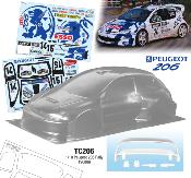 UK-1/10 Peugeot 206 Rally 190mm (unpainted) TEAM C