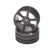 UK-JC 6 Spoke 2.2 4WD Front Black Wheel CAT 2K pr (2) CORE RC