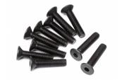 UK-Flat head screw m3x14mm (hex socket/10pcs) HB RACING