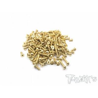 UK-Gold Plated Steel Screw Set 153pcs. ( For Team Associated RC10 B74.1 ) T-WORK'S