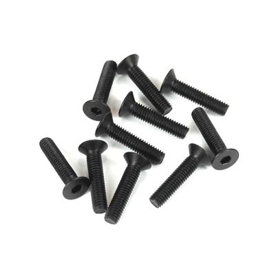 UK-M3x14mm Flat Head Screws (black, 10pcs) TEKNO-RC