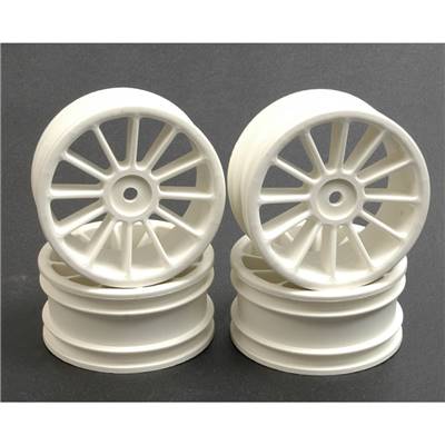 UK-Wheel; 12 spoke 25mm - White (Pk4) SCHUMACHER RACING