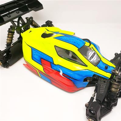 UK-Painted body "Vision" yellow/blue for MBX8 / Sworkz S35-3 and S35-4 nitro SWORKZ