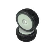 UK-Tyres TT 1/8 "HAVANA" RAIN Glued on white rims (2) HOTRACE TYRES