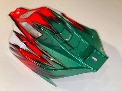 UK-Vision body paint (White/Red/Green) 1/8 buggy for S35-4E Sworkz BITTYDESIGN