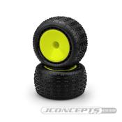 UK-Swaggers Pink - 2.2" Stadium Truck Pre-mounts with yellow wheels (2) J-CONCEPTS